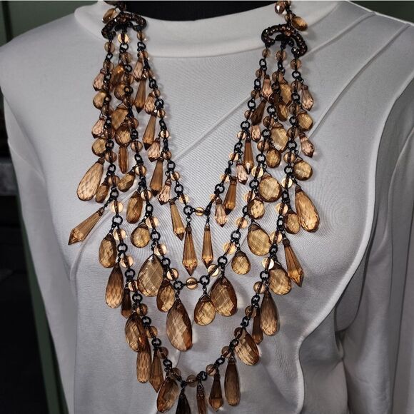 Joan Rivers 3 Row Sparkling Teardrops 26" Necklace w/ 3" extender NWOT - Picture 11 of 16